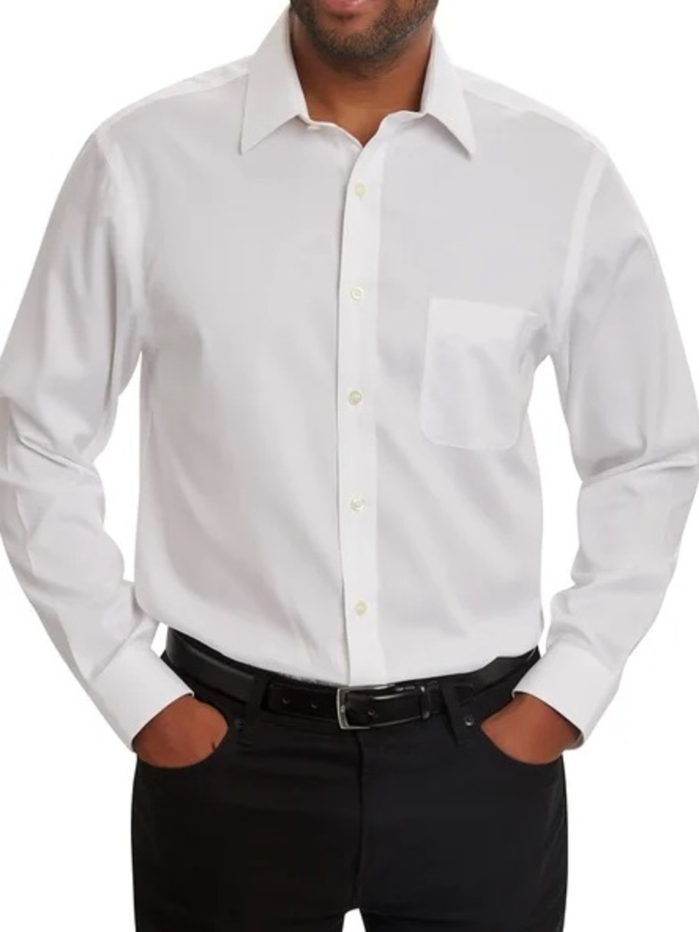 Kirkland Signature Men's Tailored Fit Dress Shirt, White 16.5 x 33 - NWT